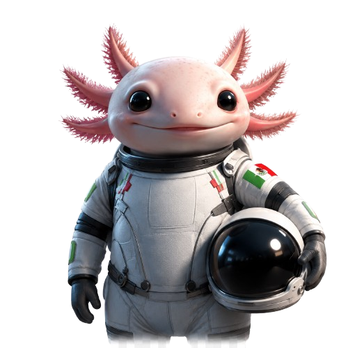 Ajolote astronauta, mascota del Centro Espacial Mexicano