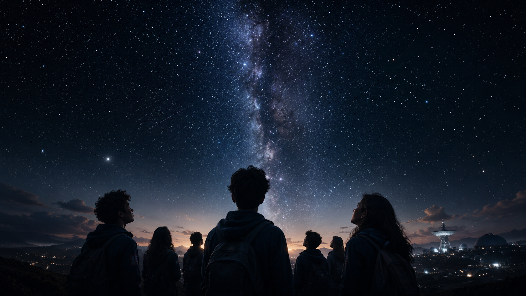 Observatorio bajo el cielo estrellado